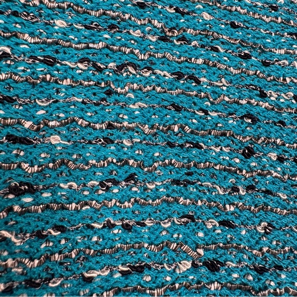 St. John Blue with Tag Luxe Shimmer Metallic Knit A-line Cocktail Dress - 10 - Picture 12 of 12